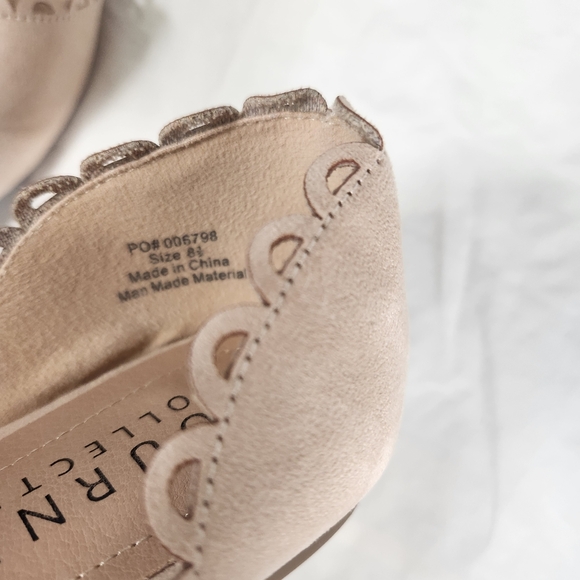 Chic Beige Flats with Scalloped Trim - Picture 3 of 9